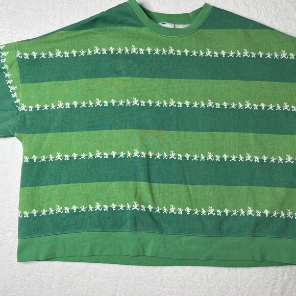 Disneyland Mickey and Friends Spirit Jersey Sweatshirt Disneyana Green Stripe XL - Picture 5 of 11